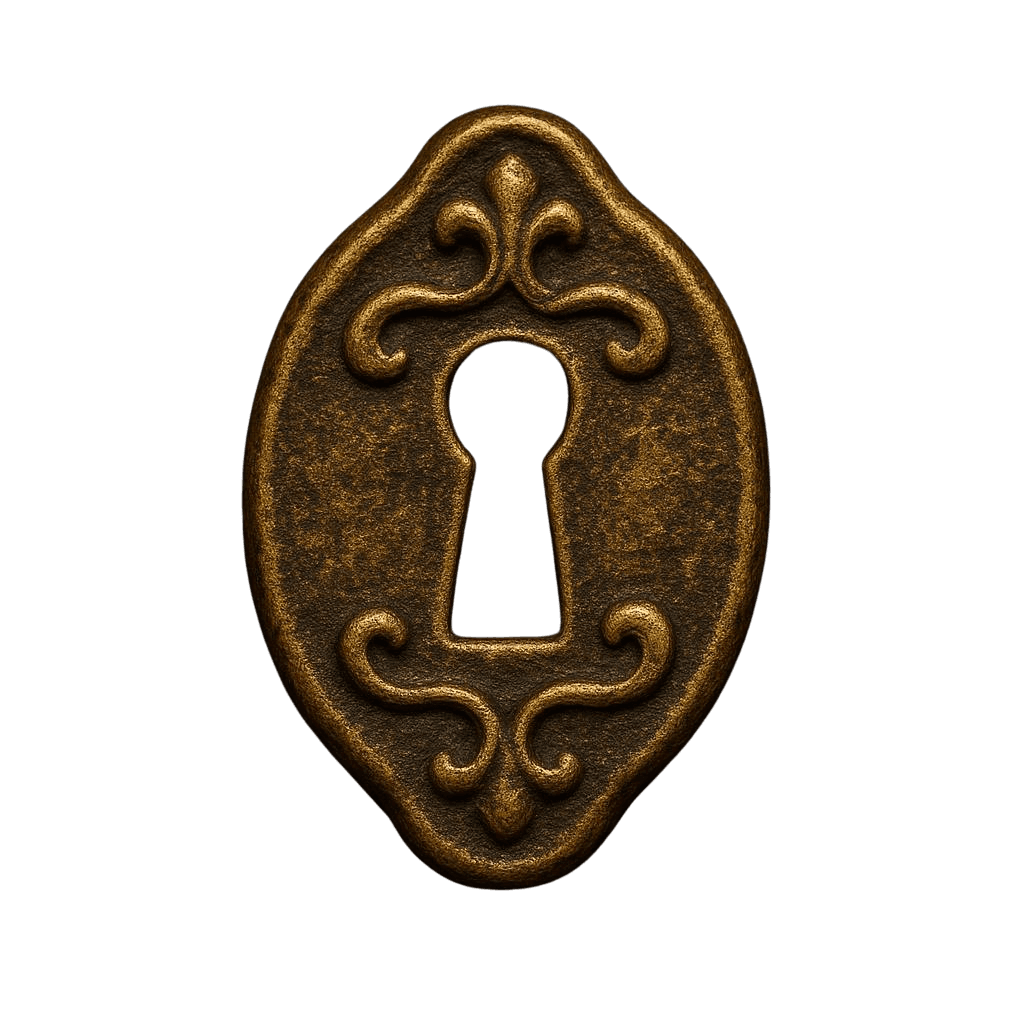 Ornate antique gold keyhole